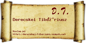Derecskei Tibériusz névjegykártya